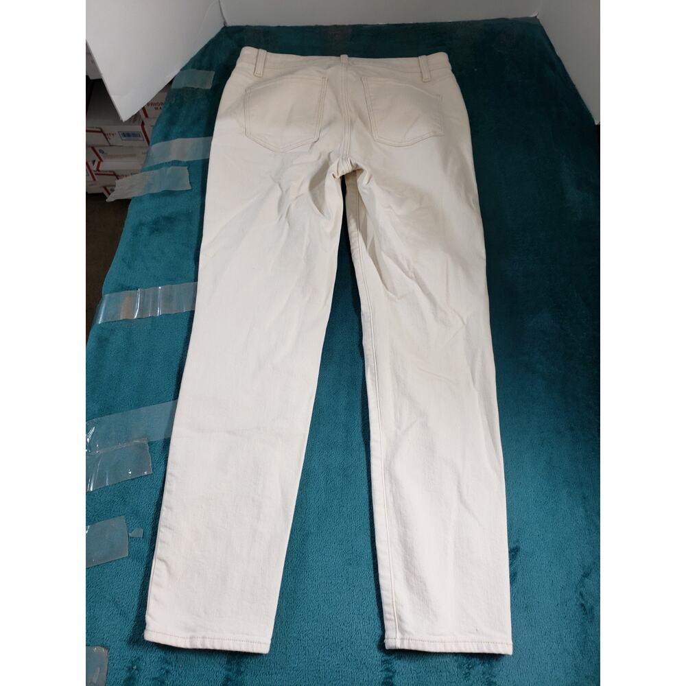 Talbots Jeans Size 6 Womens White Stretch Pants Denim Mid Rise Slim Ankle - Picture 11 of 12